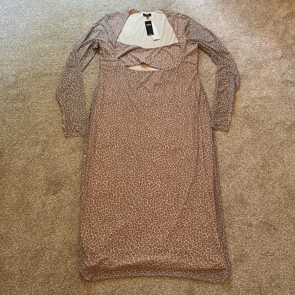 AFRM Leopard Print Kellen Cutout Midi Dress, sz 2X - Picture 6 of 14